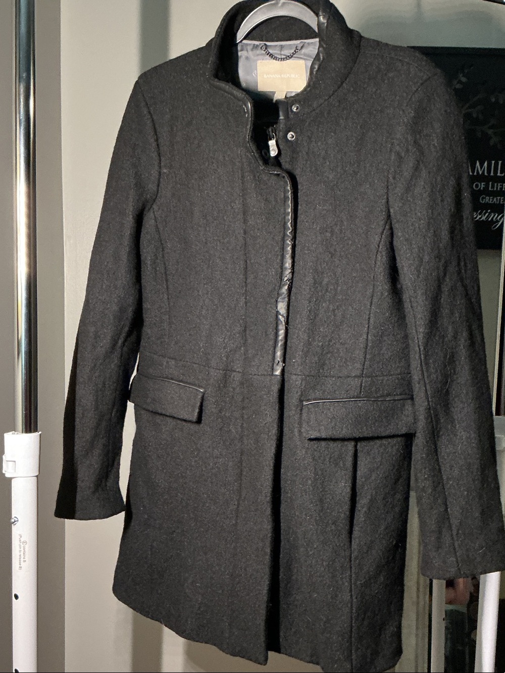 Banana Republic Black Wool-Blend Coat
